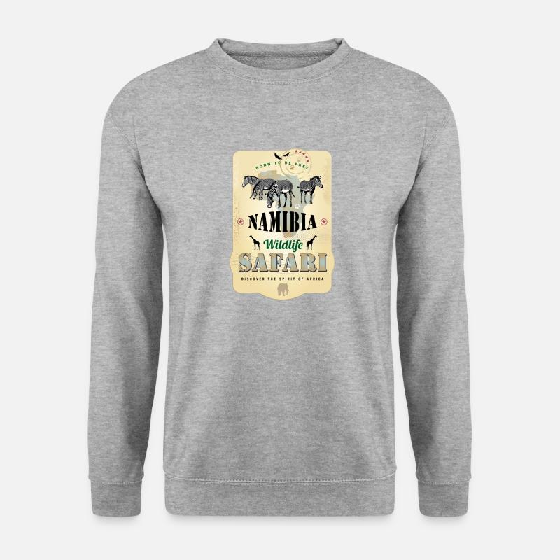 Zebras Wildlife Safari Namibia Afrika Abenteuer - Unisex Pullover - Weißgrau meliert
