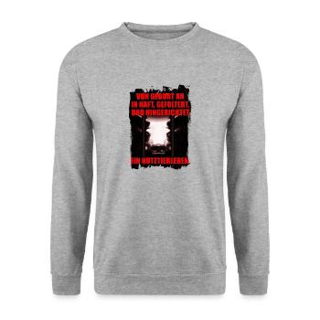 Ein Nutztierleben - Unisex Pullover - Weißgrau meliert - Vorne - Alina (178cm) & Michal (187cm)