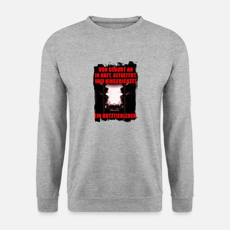 Ein Nutztierleben - Unisex Pullover - Weißgrau meliert