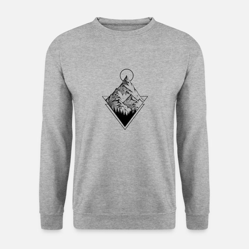 Mountain Geometrie - Unisex Pullover - Weißgrau meliert