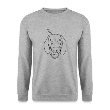 Aunt Cethe "Head" - Unisex Sweatshirt - salt & pepper - Front - Alina (178cm) & Michal (187cm)