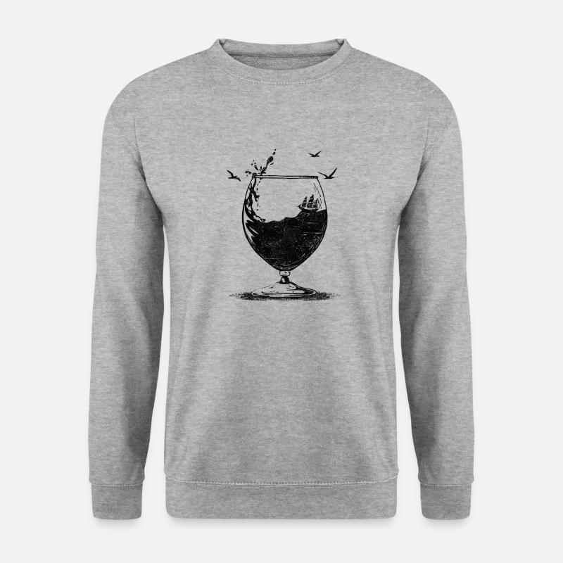 Schiffchen - Unisex Pullover - Weißgrau meliert