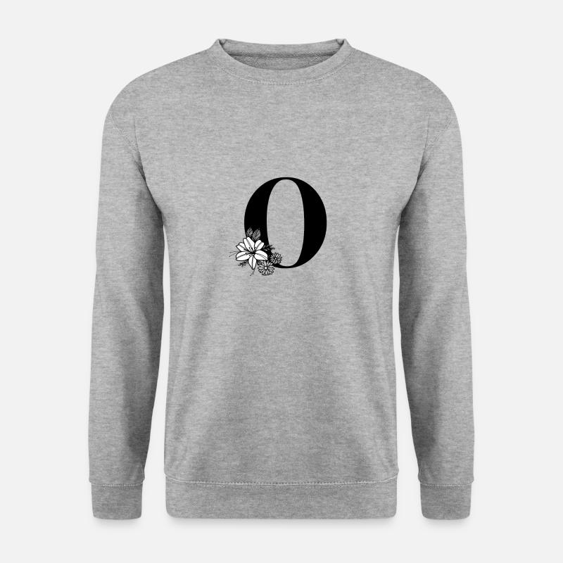 Buchstabe P - Unisex Pullover - Weißgrau meliert