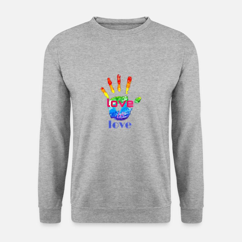 Pride Hand - Unisex Pullover - Weißgrau meliert