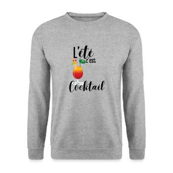 L'été c'est cocktail - Sweat-shirt Unisexe - gris chiné - Devant - Alina (178cm) & Michal (187cm)