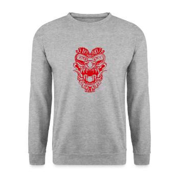 Masque rouge 2 - Sweat-shirt Unisexe - gris chiné - Devant - Alina (178cm) & Michal (187cm)