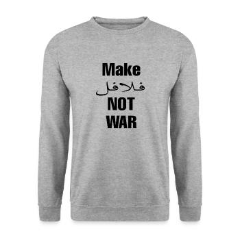 Make falafel not war - Unisex Sweatshirt - salt & pepper - Front - Alina (178cm) & Michal (187cm)