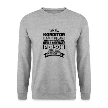 Konditor Geschenke - Unisex Pullover - Weißgrau meliert - Vorne - Alina (178cm) & Michal (187cm)