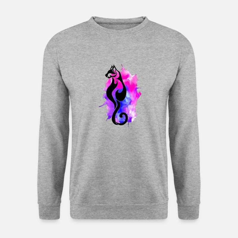 Katzentinte - Unisex Pullover - Weißgrau meliert