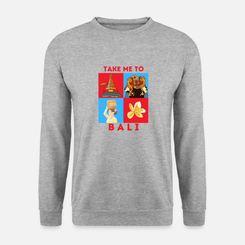 BRING MICH NACH BALI - Unisex Pullover - Weißgrau meliert