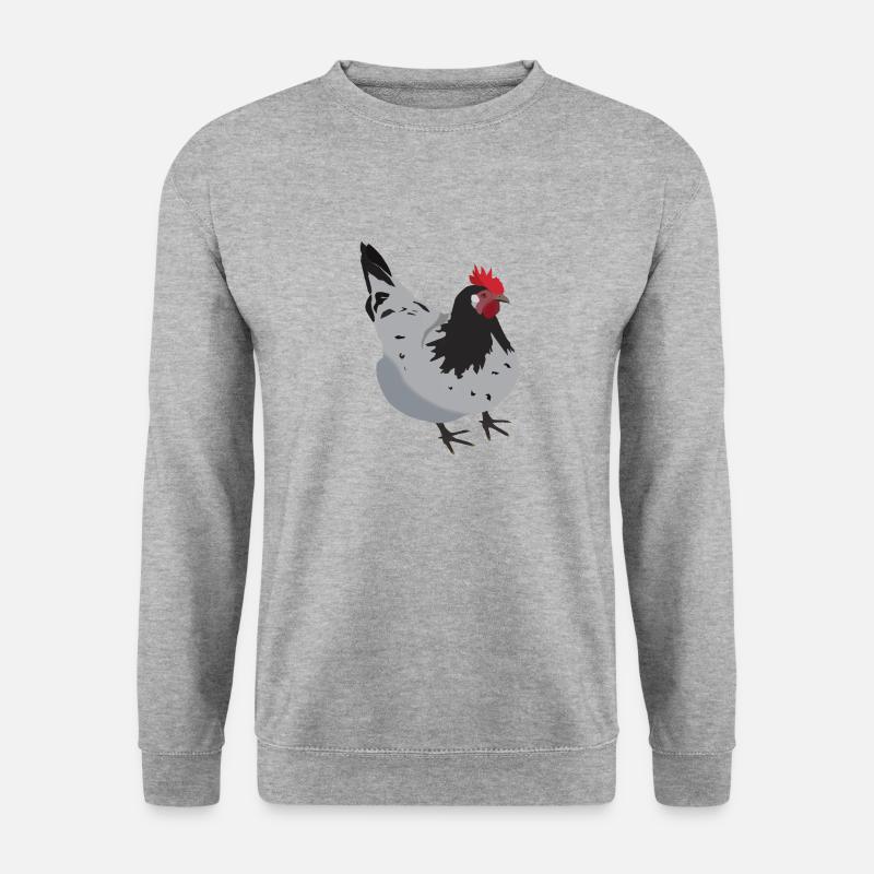 Huhn - Unisex Pullover - Weißgrau meliert