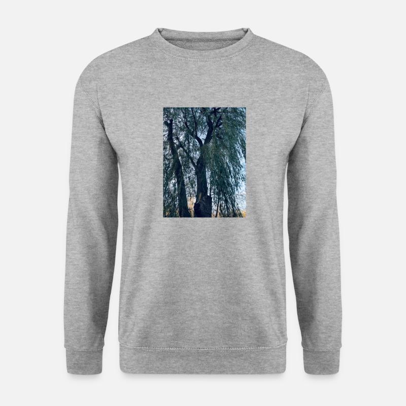 Hochhaus Bäume - Unisex Pullover - Weißgrau meliert