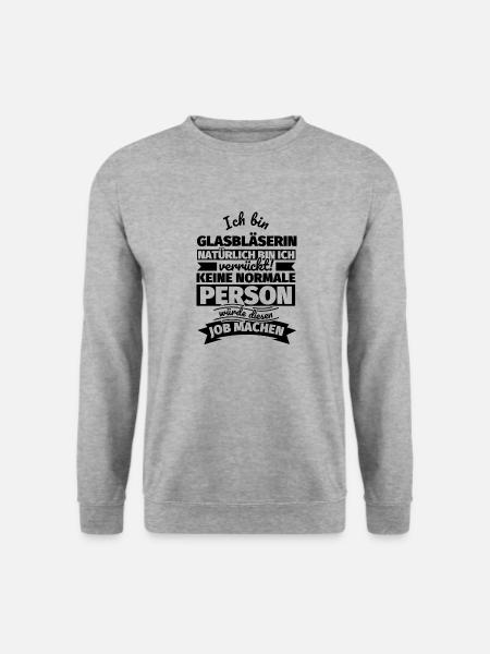 Glasbläserin Geschenke - Unisex Pullover - Weißgrau meliert