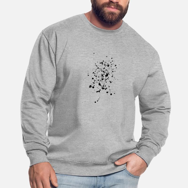 Schwarze Kleckse oder Farbspritzer Unisex Pullover
