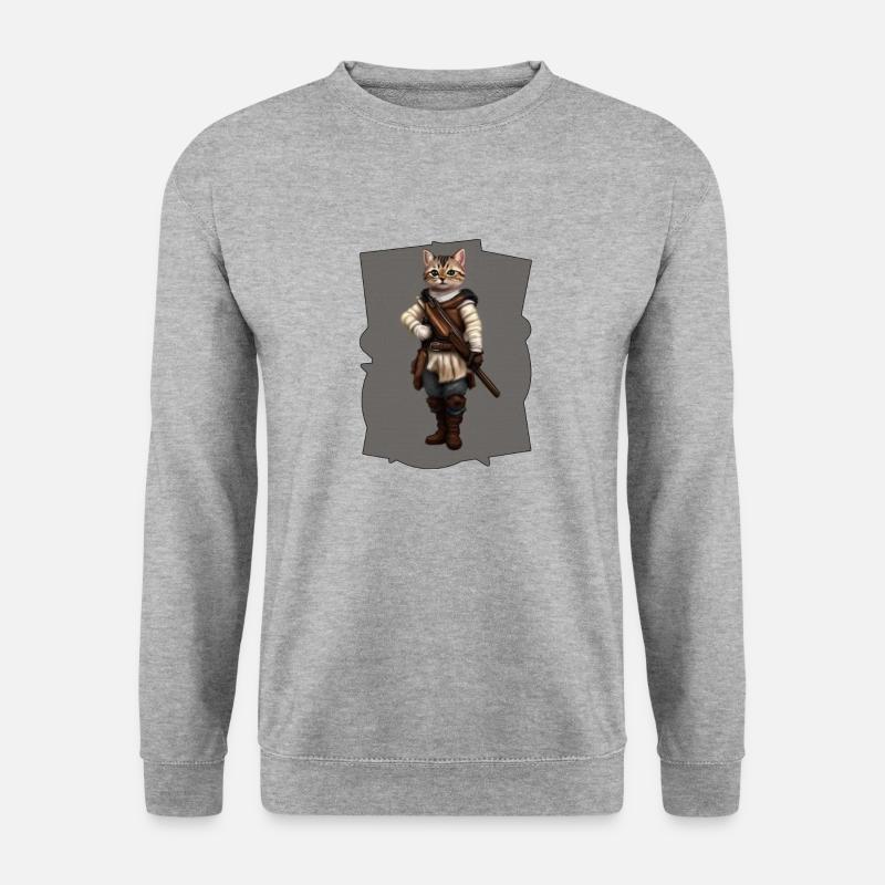 Musketen katze - Unisex Pullover - Weißgrau meliert