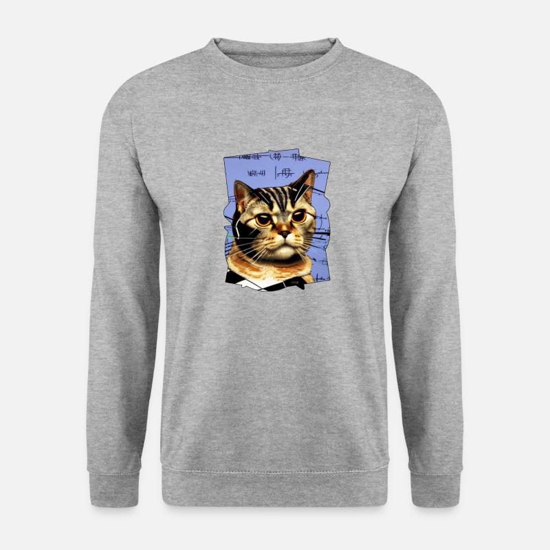 Katzenaugen - Unisex Pullover - Weißgrau meliert