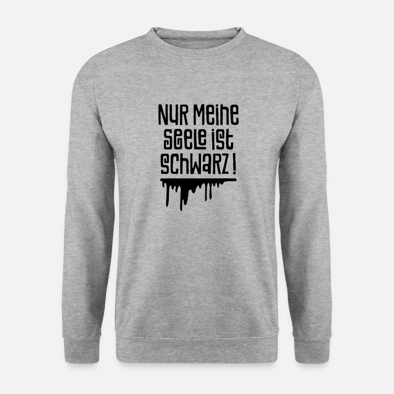 Nur meine Seele ist schwarz - Unisex Pullover - Weißgrau meliert