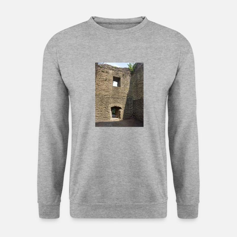 Burg Ruine - Unisex Pullover - Weißgrau meliert