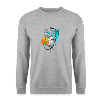 2622F800 EB56 4BB4 AFE9 C7D47FB7FEAF - Unisex Pullover - Weißgrau meliert - Vorne - Alina (178cm) & Michal (187cm)