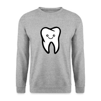 tooth smile - Unisex Sweatshirt - salt & pepper - Front - Alina (178cm) & Michal (187cm)