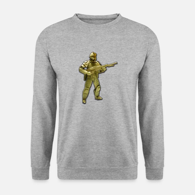 Origamisoldat - Unisex Pullover - Weißgrau meliert