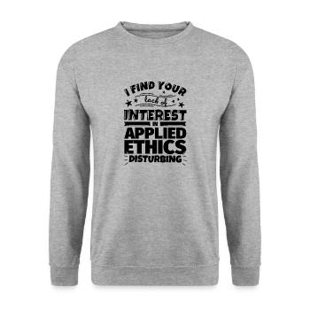 Angewandte Ethik lustiges Geschenk - Unisex Pullover - Weißgrau meliert - Vorne - Alina (178cm) & Michal (187cm)