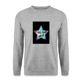 Ich bin gut! - Stern - Unisex Pullover - Weißgrau meliert - Vorne - Alina (178cm) & Michal (187cm)