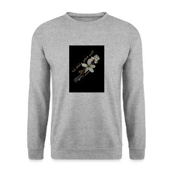 Ich blühe jetzt auf - Unisex Pullover - Weißgrau meliert - Vorne - Alina (178cm) & Michal (187cm)