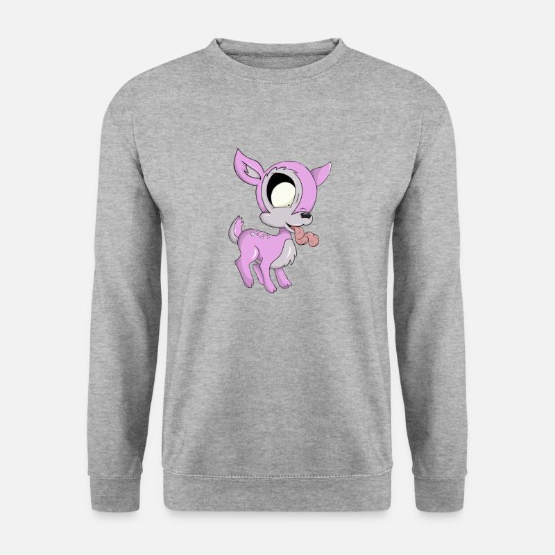 Reh - Unisex Pullover - Weißgrau meliert