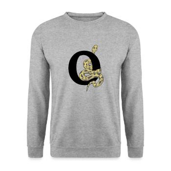 Letter o snake - Unisex Sweatshirt - salt & pepper - Front - Alina (178cm) & Michal (187cm)