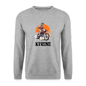 Xtreme motorcycle cross - Unisex Sweatshirt - salt & pepper - Front - Alina (178cm) & Michal (187cm)