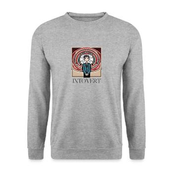 INTROVERT - Unisex Pullover - Weißgrau meliert - Vorne - Alina (178cm) & Michal (187cm)