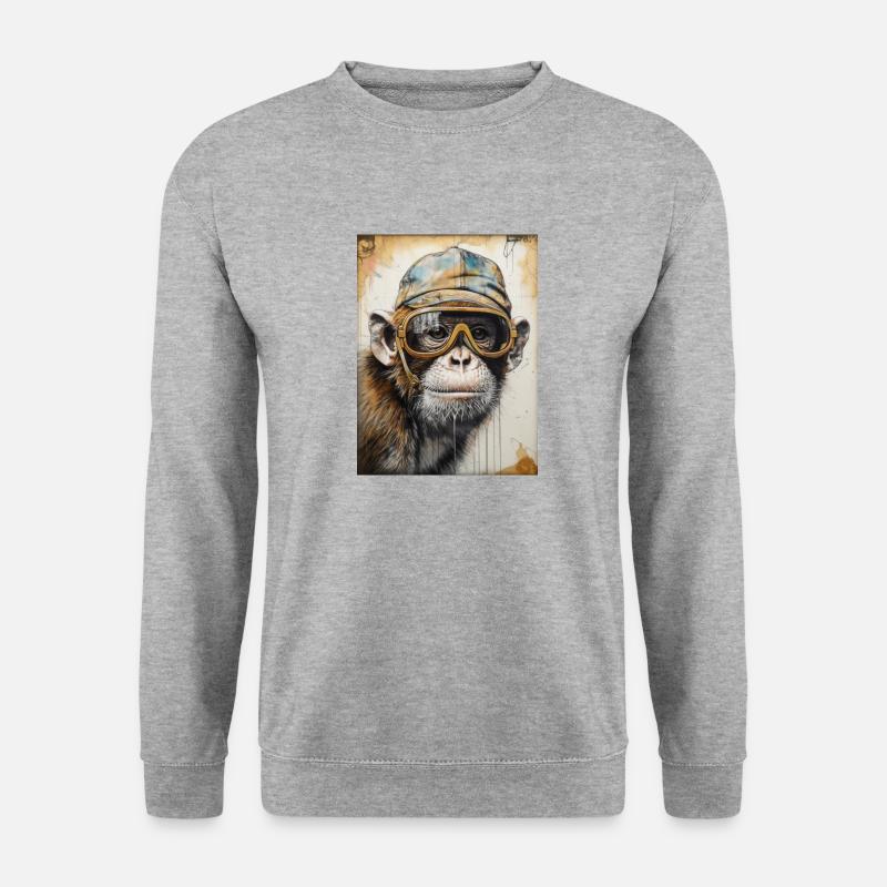 Tierischer Stil - Unisex Pullover - Weißgrau meliert