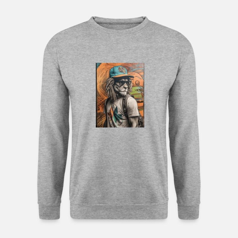 Tierischer Stil - Unisex Pullover - Weißgrau meliert