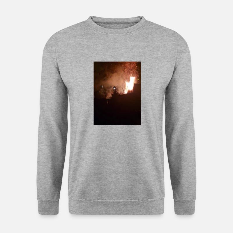 Night fire - Unisex Pullover - Weißgrau meliert
