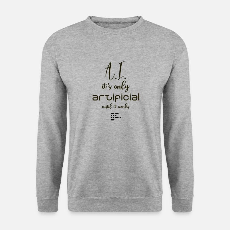 KI funktioniert - Unisex Pullover - Weißgrau meliert