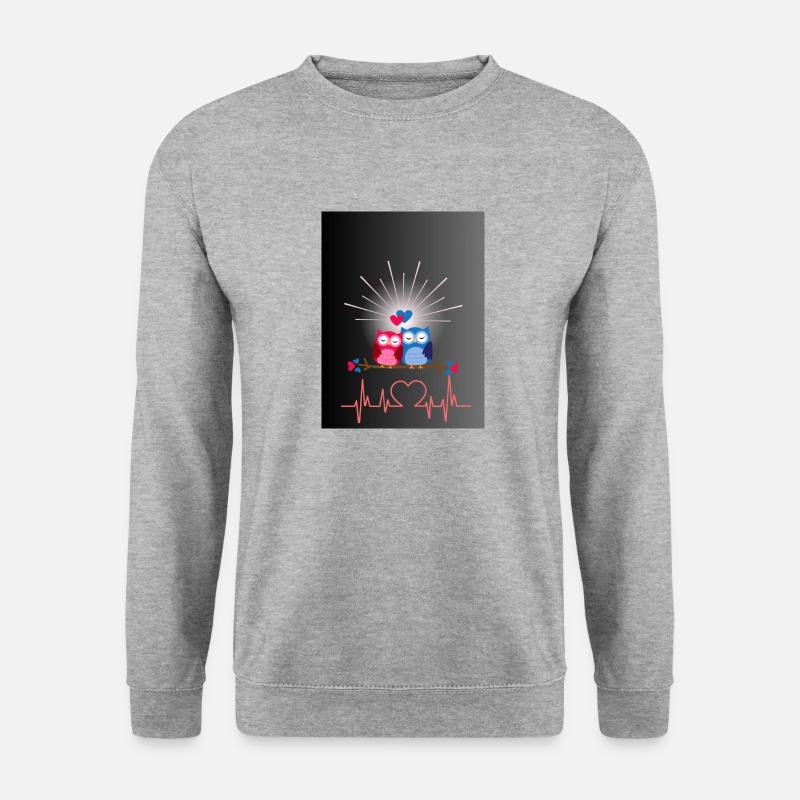LIEBE VÖGEL - Unisex Pullover - Weißgrau meliert