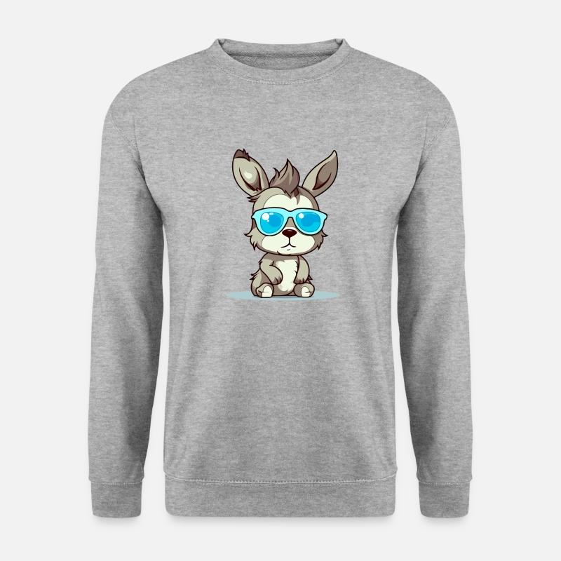 Kojo der Esel - Unisex Pullover - Weißgrau meliert
