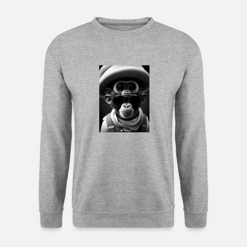 Cool Monkey - Unisex Pullover - Weißgrau meliert