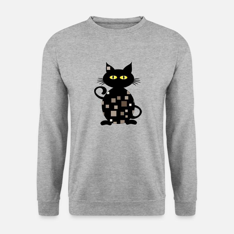 Katze - Unisex Pullover - Weißgrau meliert