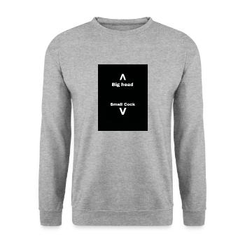 Big head Small ... - Unisex Pullover - Weißgrau meliert - Vorne - Alina (178cm) & Michal (187cm)