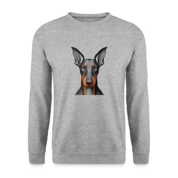 Doberman Trainer Doberman Dog Doberman Puppy - Unisex Sweatshirt - salt & pepper - Front - Alina (178cm) & Michal (187cm)