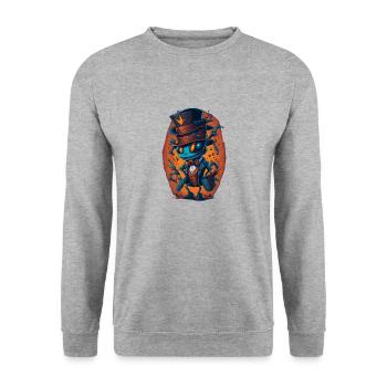 Ameise mit Hut Lustig - Unisex Pullover - Weißgrau meliert - Vorne - Alina (178cm) & Michal (187cm)