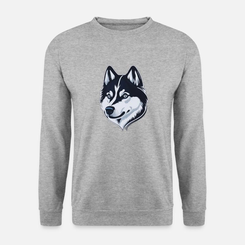 Siberian Husky professional Logo Design - Unisex Pullover - Weißgrau meliert