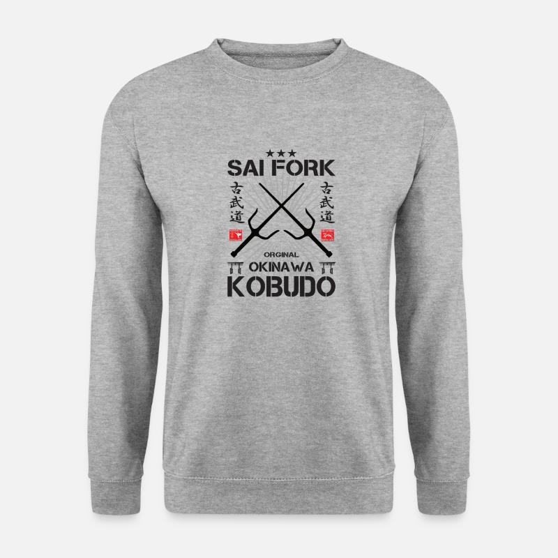Kobudo Sai - Saigabel Design - Unisex Pullover - Weißgrau meliert