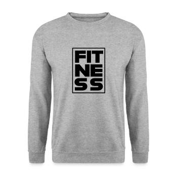 fitness mit rahmen black - Unisex Pullover - Weißgrau meliert - Vorne - Alina (178cm) & Michal (187cm)