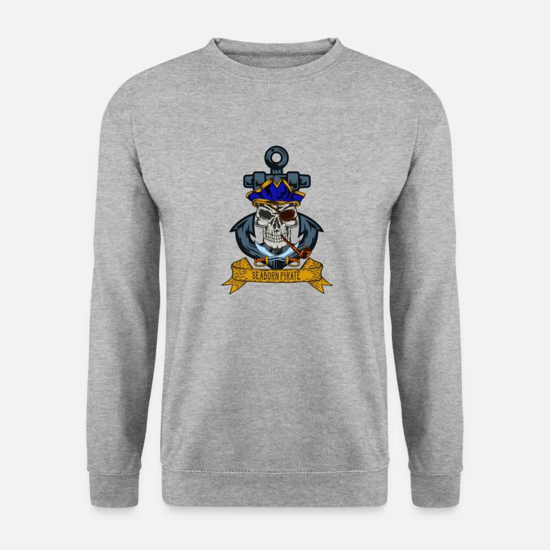 seaborn pirate - Unisex Pullover - Weißgrau meliert