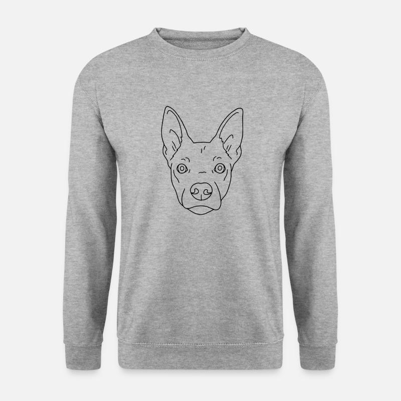 Hund - Unisex Pullover - Weißgrau meliert