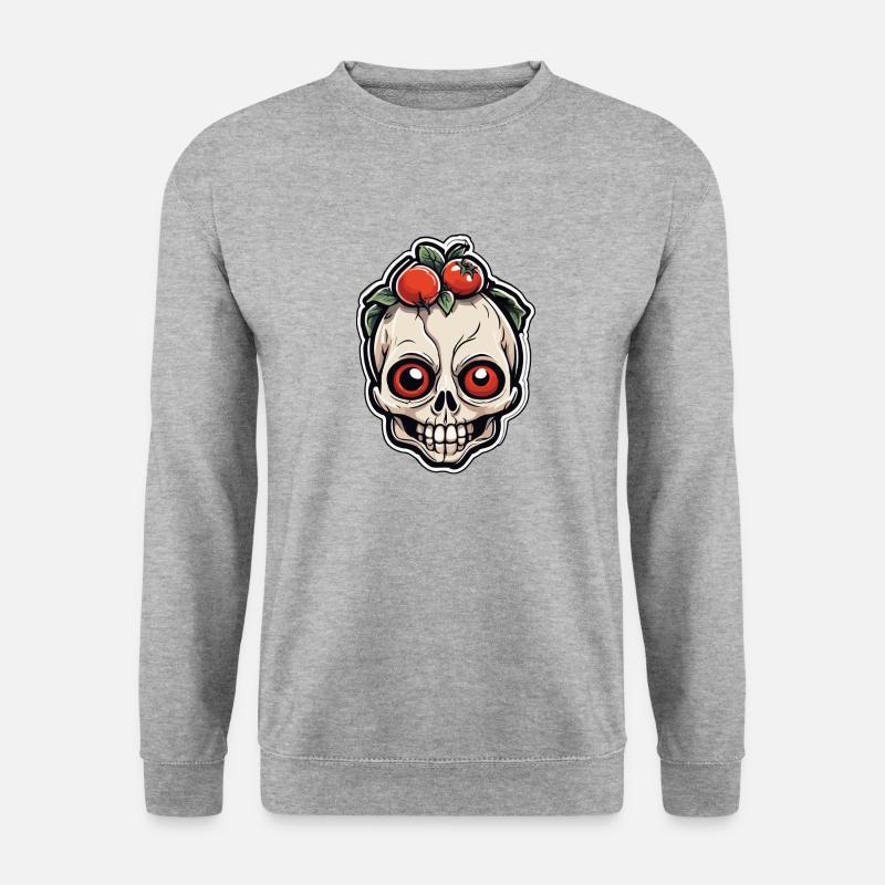 Tomato Skull - Unisex Pullover - Weißgrau meliert