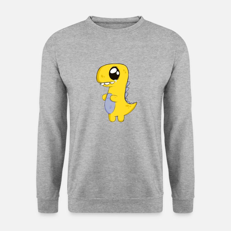 Trauriger Dino - Unisex Pullover - Weißgrau meliert
